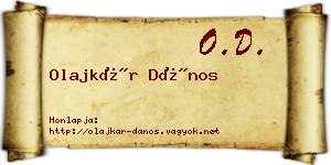 Olajkár Dános névjegykártya